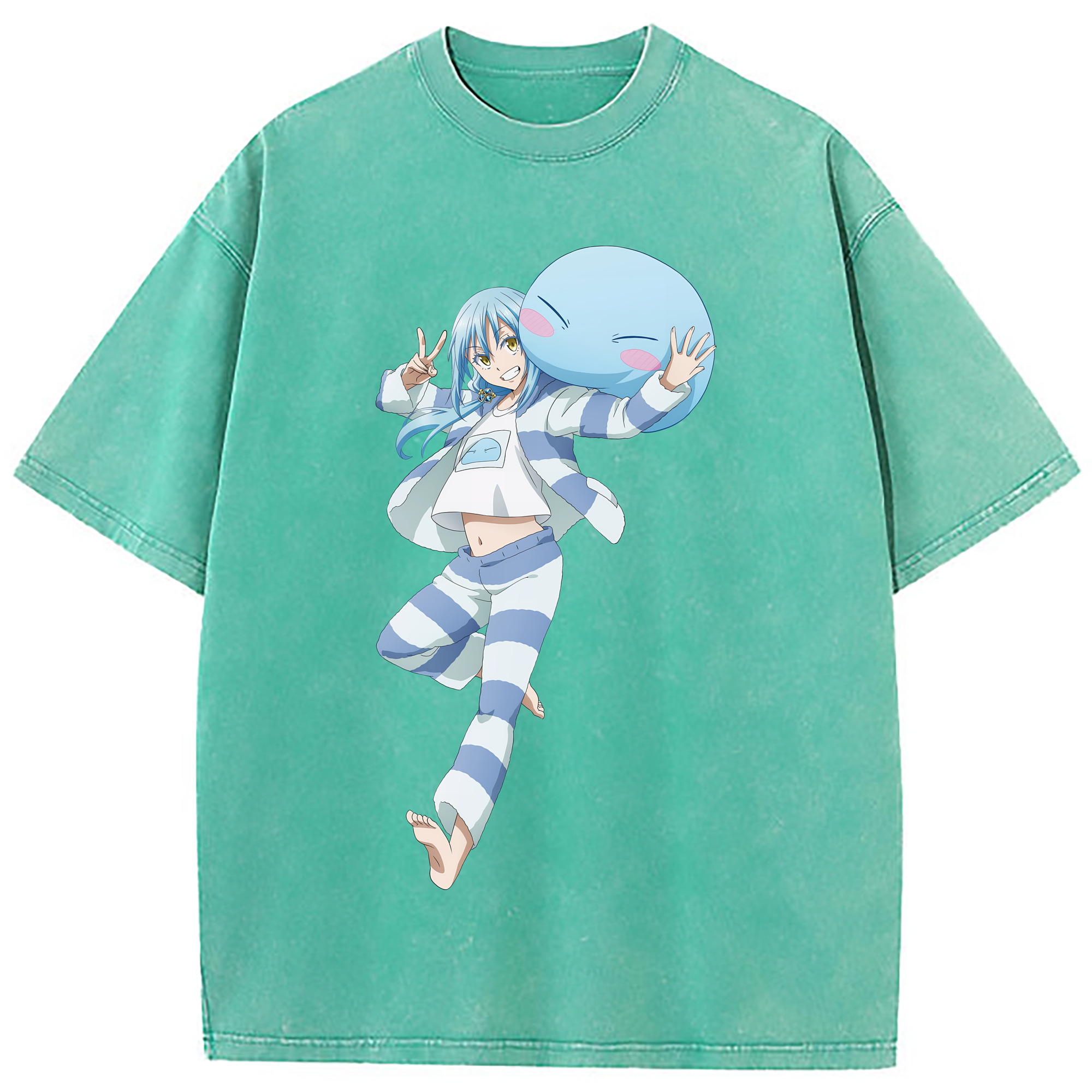 （画像用） 転スラ Regarding Reincarnated to Slime 綿100% ヴィンテージ風 半袖Tシャツ（フロントプリント）